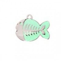 Green Glitter Fish Cat Tag